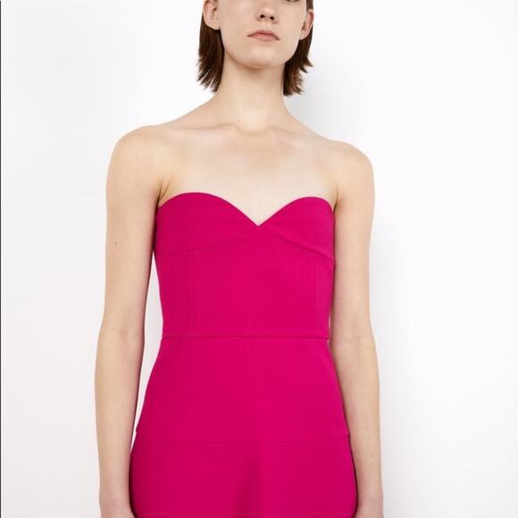 ZARA BLOGGER FAVORITE BUSTIER MIDI DRESS FUCHSIA - Picture 16 of 16